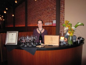 Pouring Consilience wines at Blush in Santa Barbara